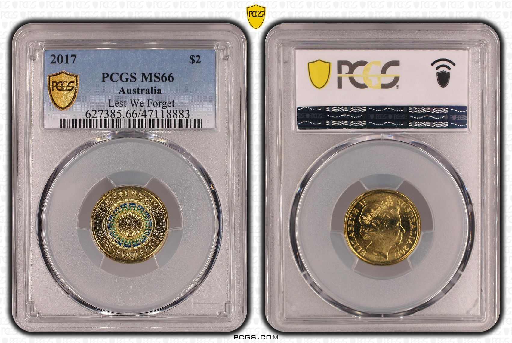 Lest We Forget Colorized , Two Dollar, 2017, PCGS MS66