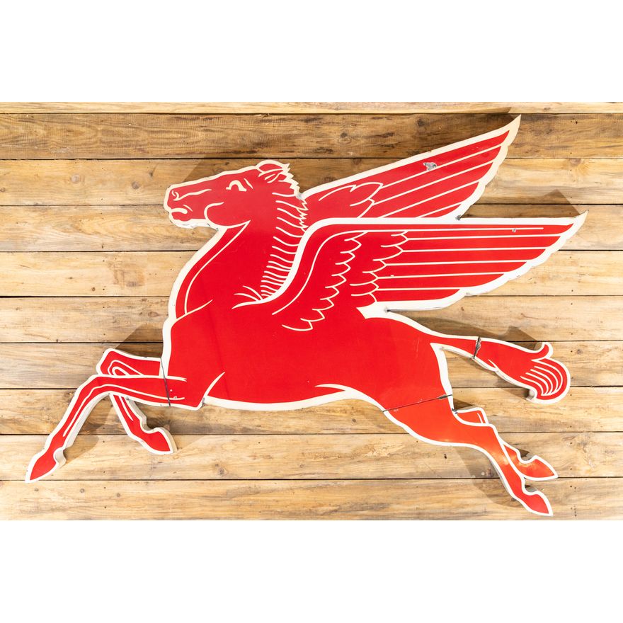 Mobil Pegasus Cookie Cutter Single Sided Porcelain Sign 8.5