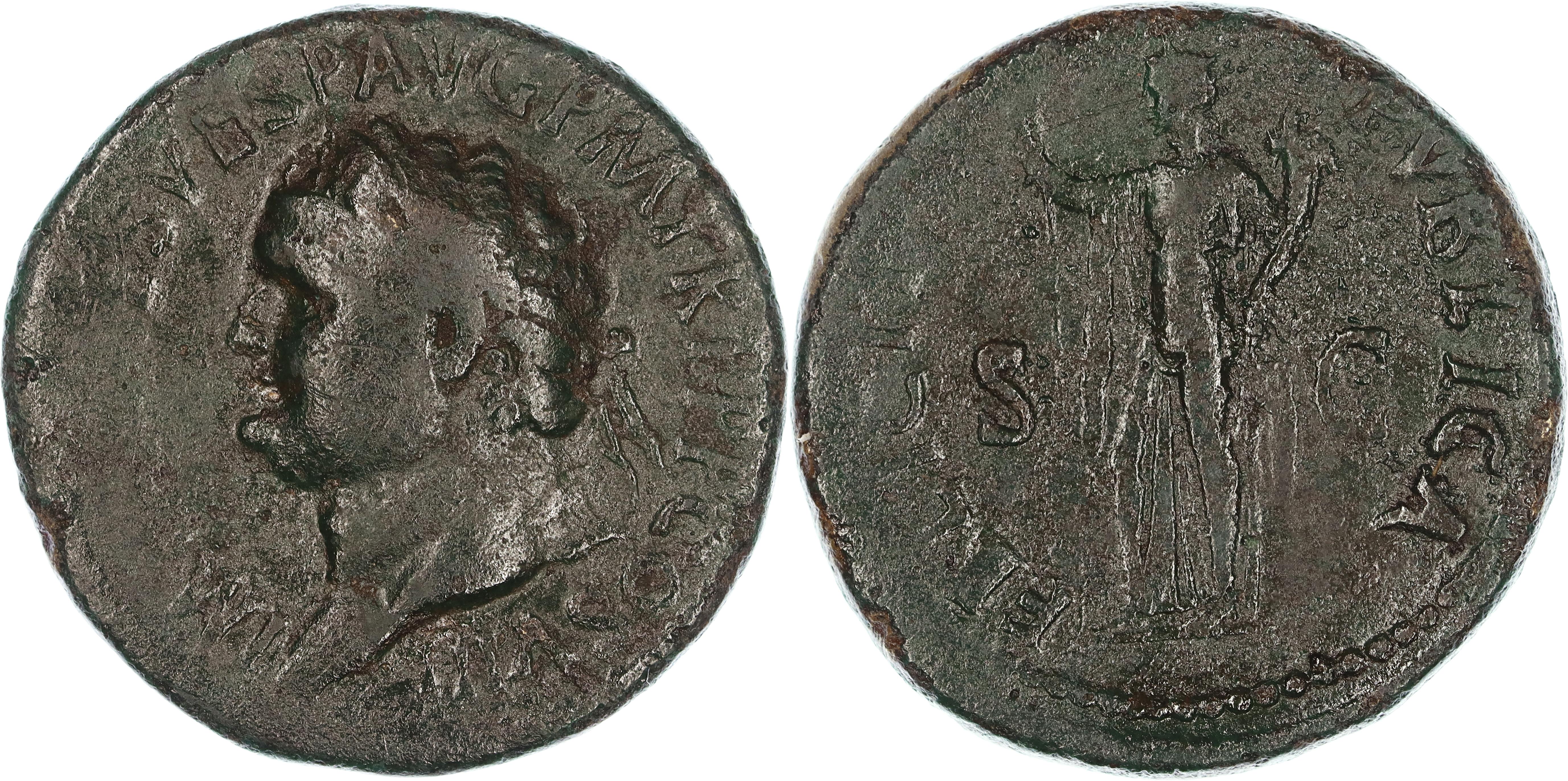 Roman Empire, Titus, Æ Sestertius, 80-81 AD, nVF