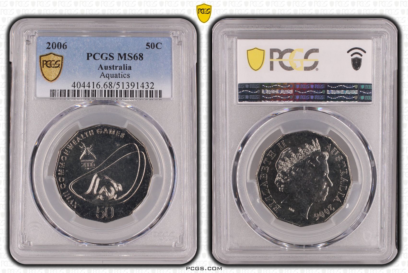 Aquatics, POP 5/0, Fifty Cent, 2006, PCGS MS68