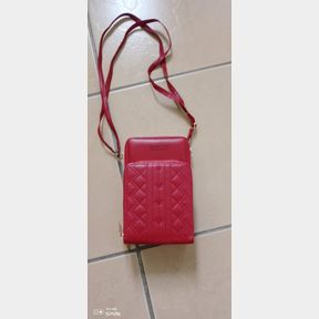 FOREVER YOUNG CROSS BODY 3 ZIPPER WALLET PURSE PHONE HOLDER SLING BAG - RED - 51812/050