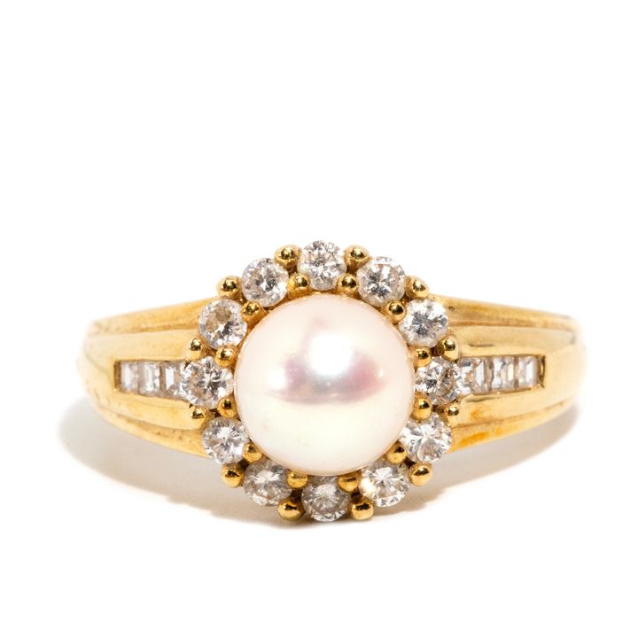 Pearl & 0.50 Carat Diamond 18ct Gold Ring
