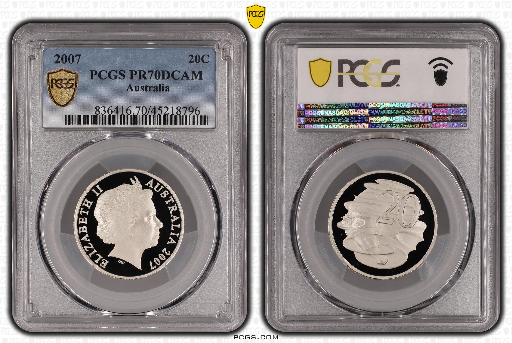 2007 Australia Twenty Cent, 20c PCGS - PR70DCAM POP 35/0 -796