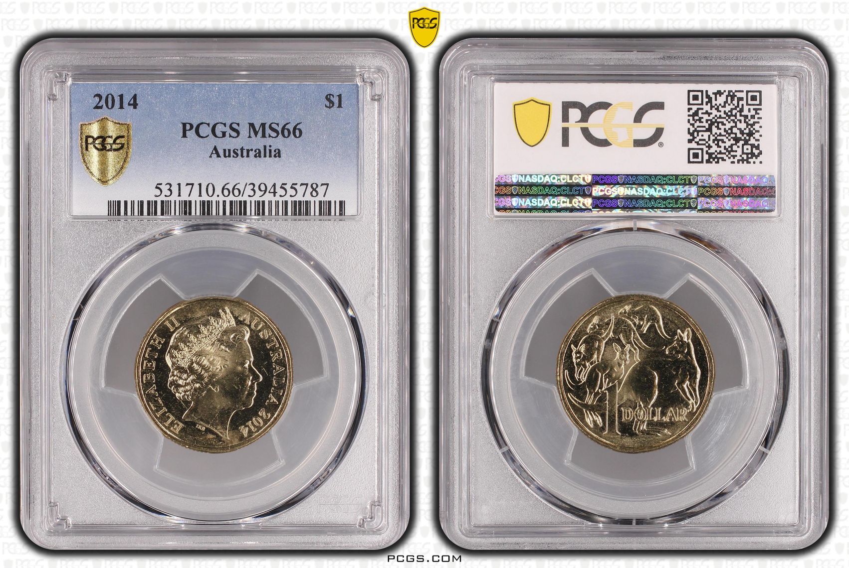 2014 Australia One Dollar, $1 PCGS - MS66 -787