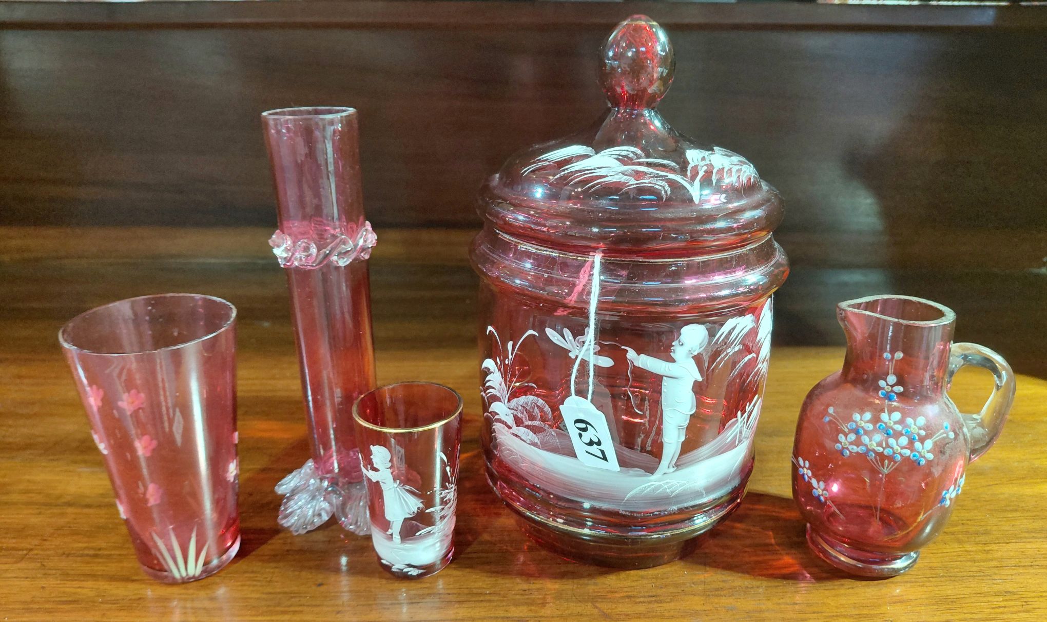 637 · VICTORIAN CRANBERRY GLASS COLLECTION