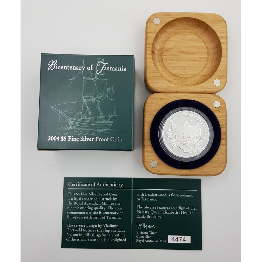 Silver Proof Coin - Bicentenary of Tasmania