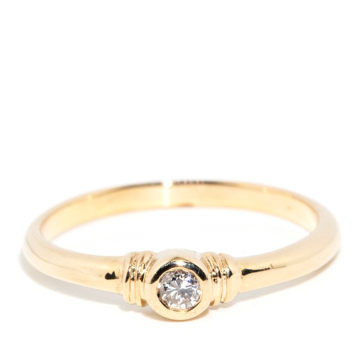 9ct Yellod Gold Petite Diamond Ring,