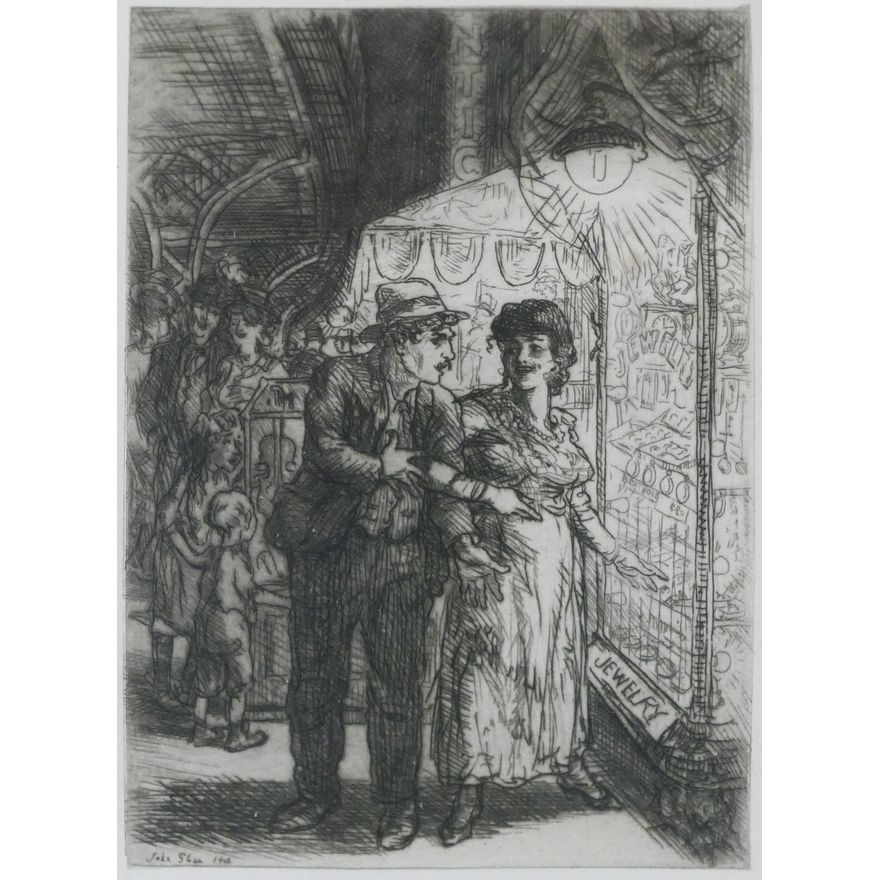 John Sloan ''The Jewelry Store Window'' 1906 Etching