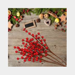20 Pieces Artificial Red Berry Christmas Decoration - Red Berries for Christmas Decoration- 51748/13729 SN B3 (S7)