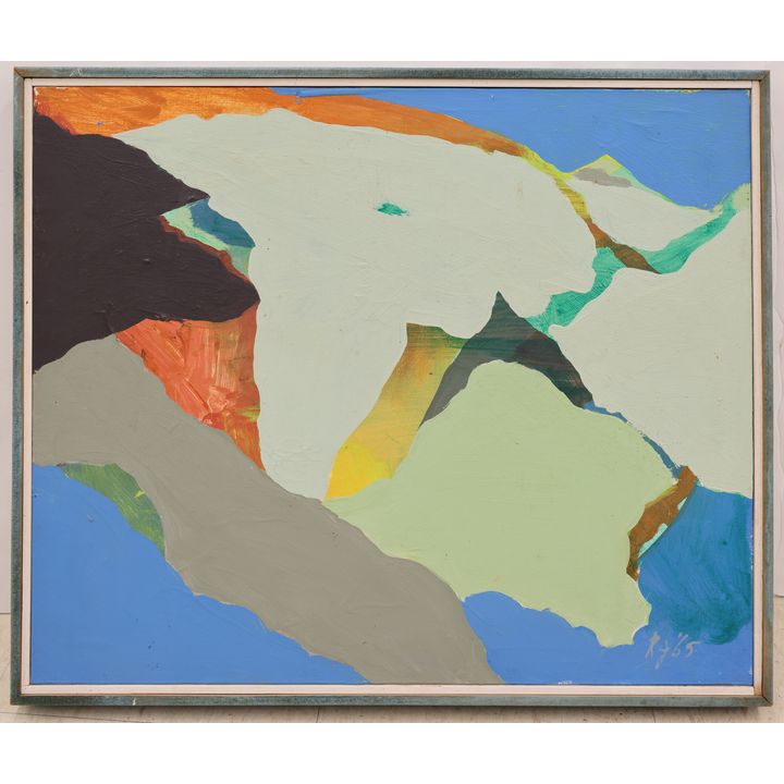 Ralph Johnson ''View of Gorita'' (Abstract) 1965 Oil on Canvas Framed 22.5''x27''