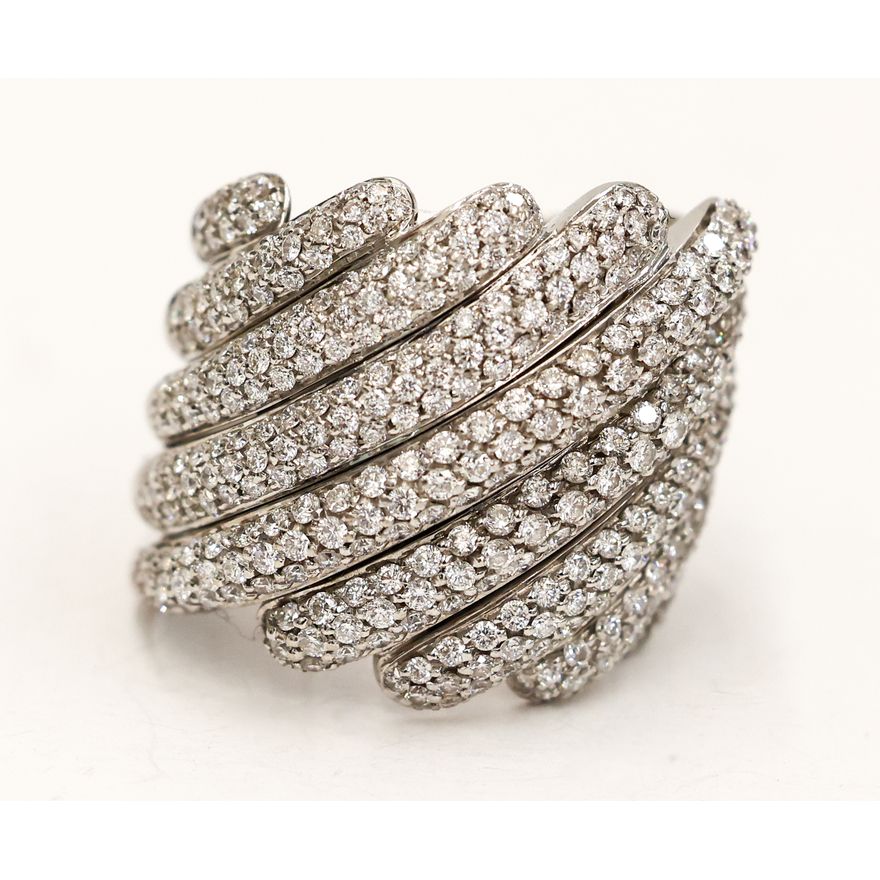 Italian Designer 4ctw Diamond White Gold 18k Ring