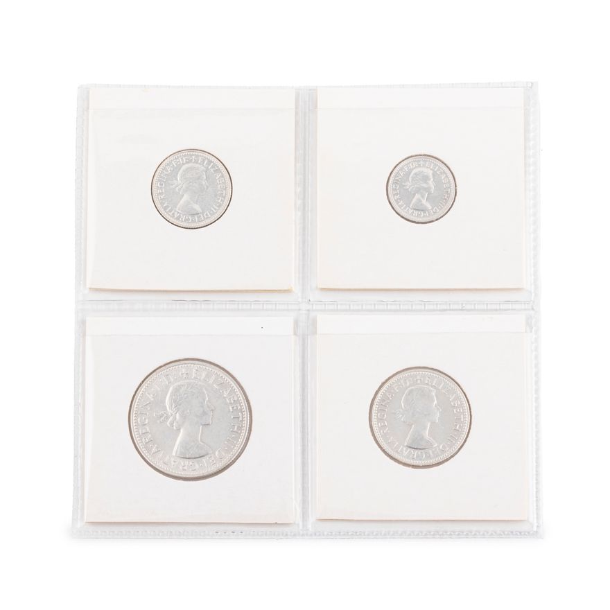 Elizabeth II, Four Coin Melbourne Proof Set, Threepence - Florin, 1962,  FDC