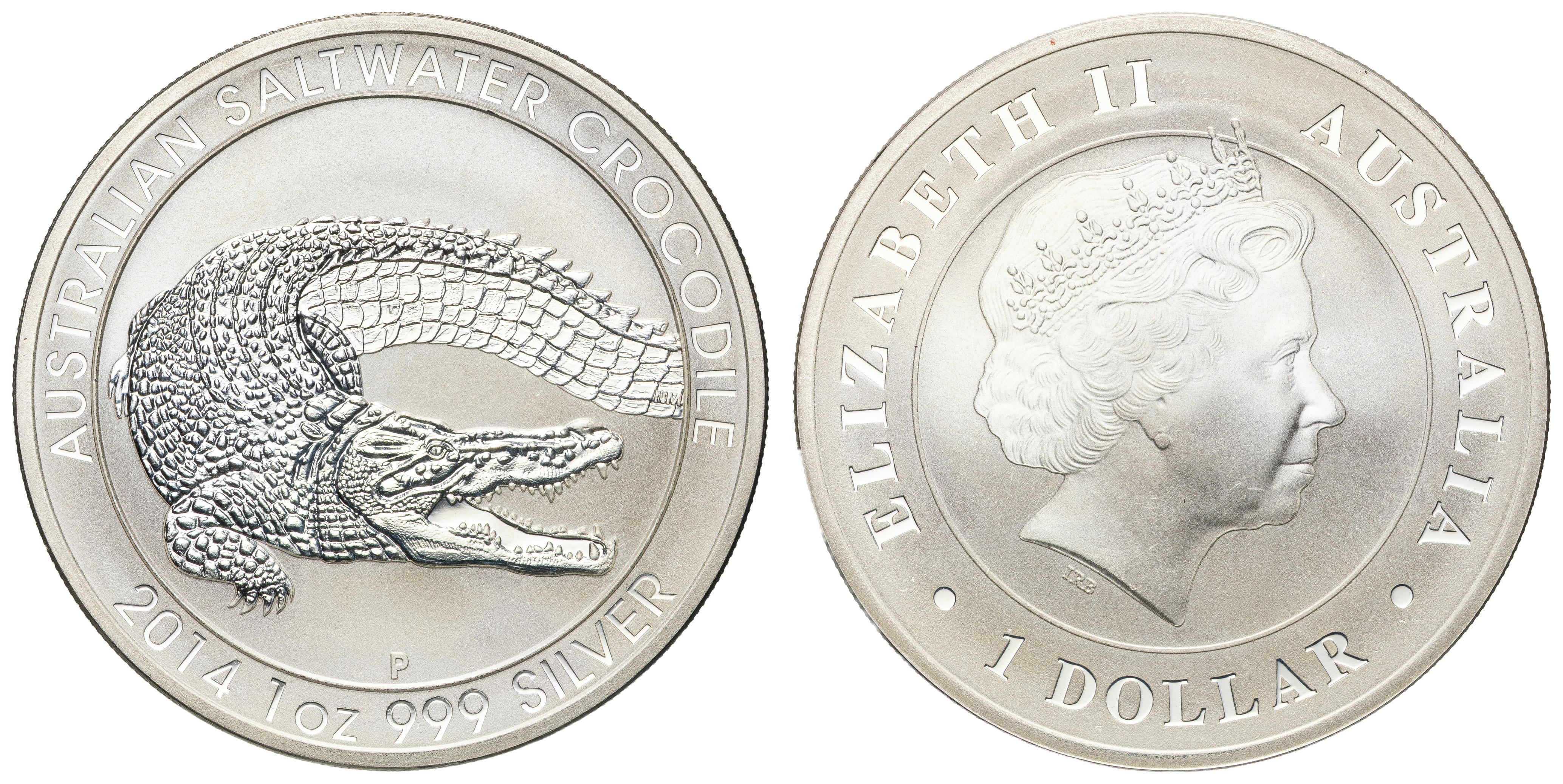 Elizabeth II, RAM - Australian Saltwater Crocodile Series, Graham, One Dollar, 2014, UNC