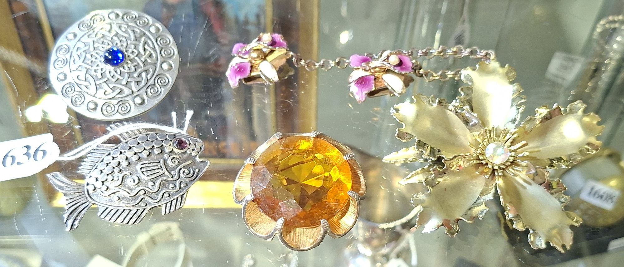 Costume Jewellery Brooches And Cloak Chain