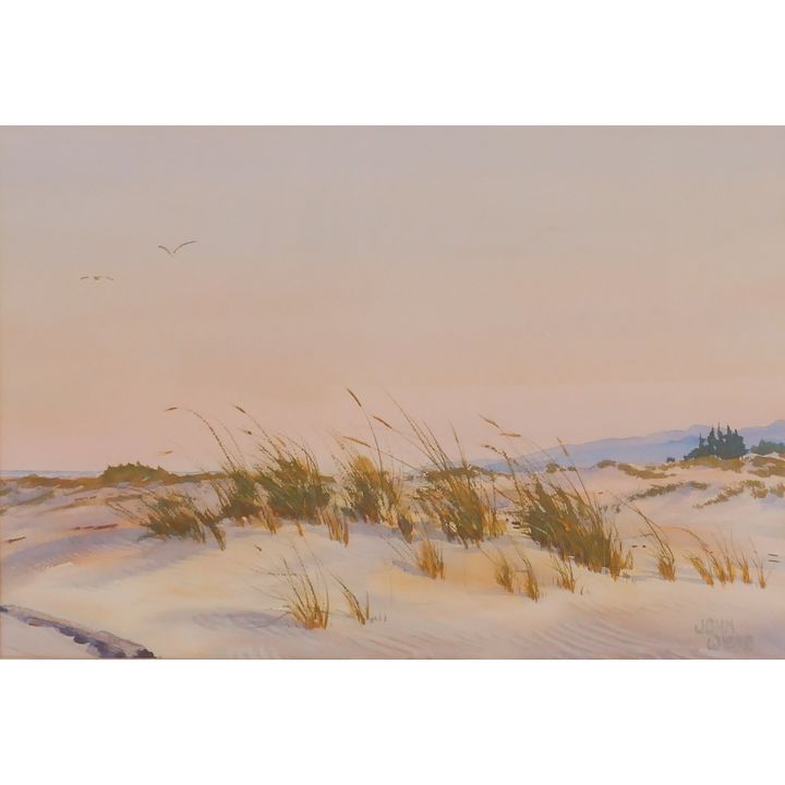 John Wiese NW Beach Scene Watercolor Framed- 24x30''