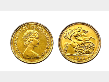 1982 ELIZABETH II GOLD HALF SOVEREIGN