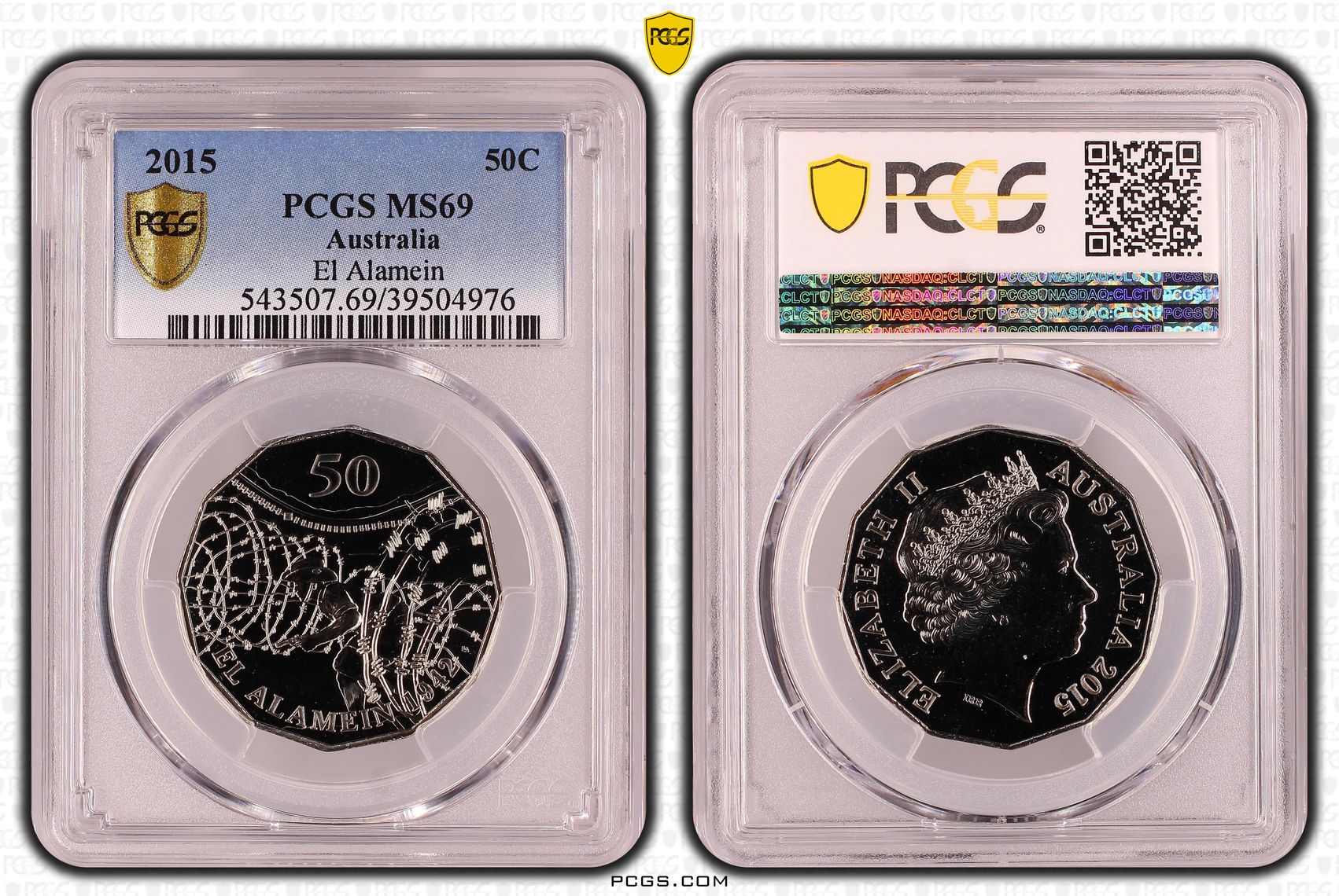 El Alamein, Fifty Cent, 2015, PCGS MS69