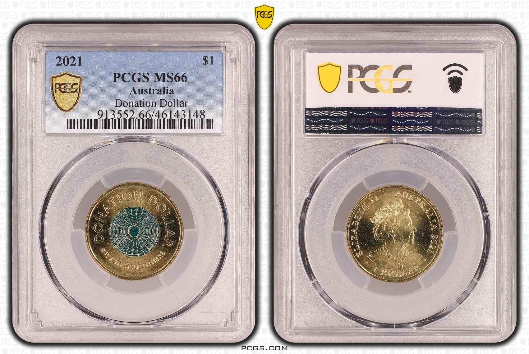 Donation Dollar Colorized, One Dollar, 2021, PCGS MS66