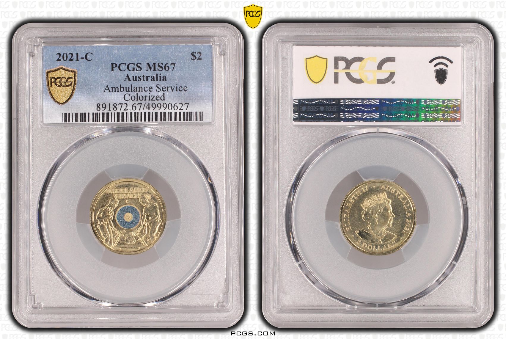 Ambulance Service - Colorized, Two Dollar, 2021-C, PCGS MS67