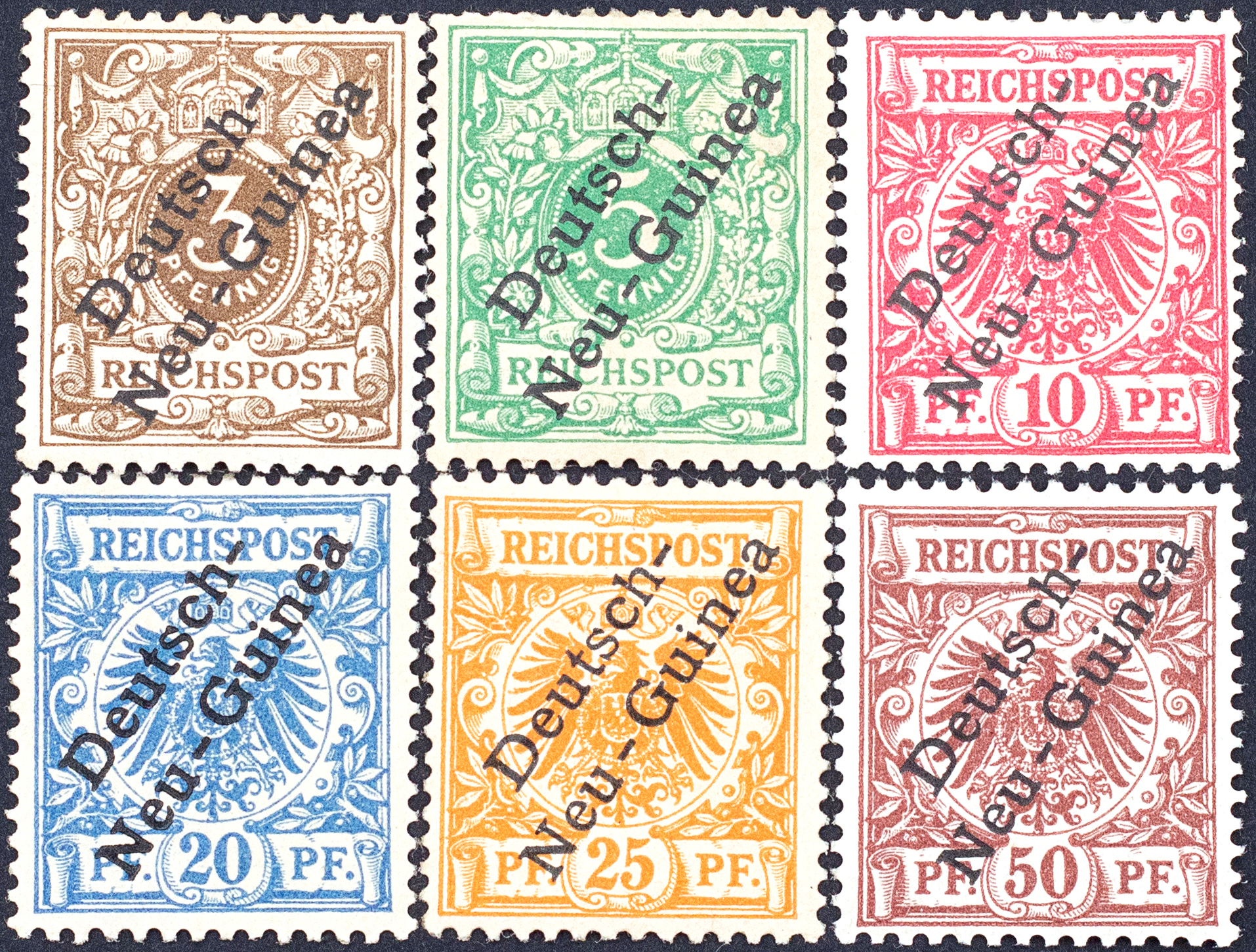 New Guinea, German Overprints, 1897, Fine