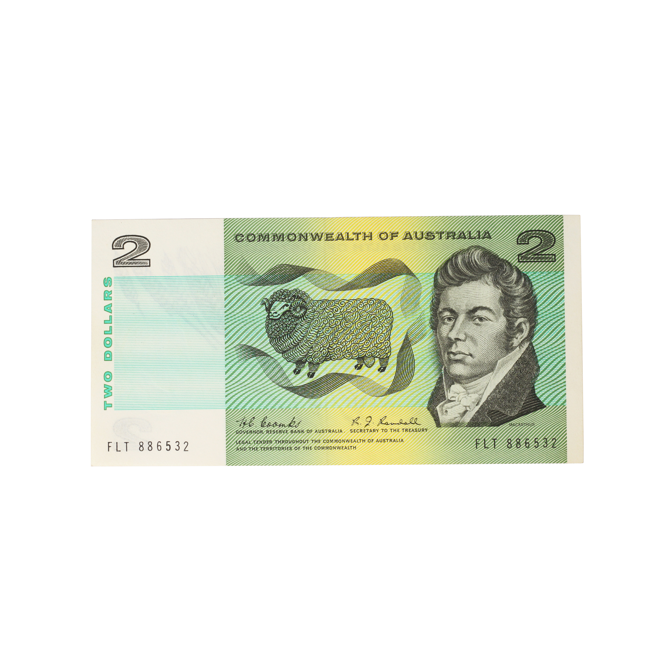 1976. · Coombs/Randall, Two Dollars, 1967, aUNC