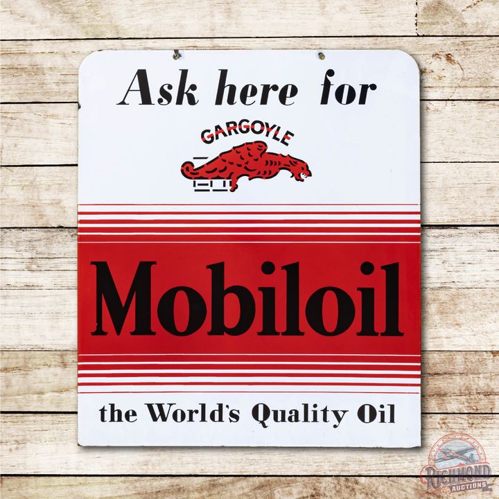 Ask Here For Gargoyle Mobiloil Porcelain Sign TAC 9.25