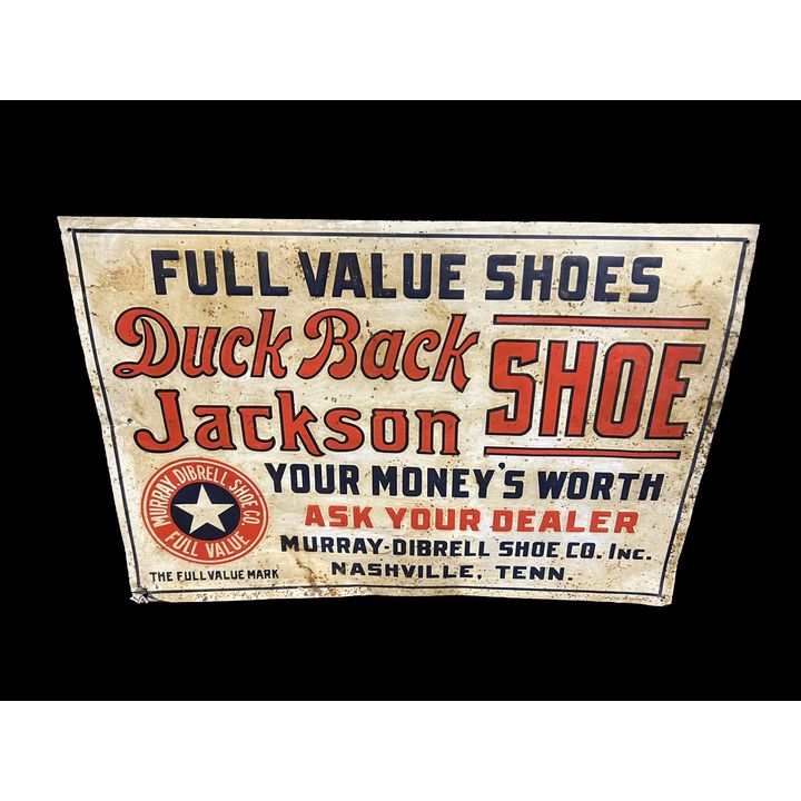 Duck Back Jackson Shoe Murray Dibrell Shoe Co Tin Metal Sign