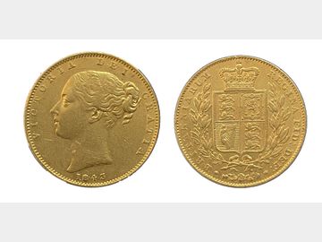 1843 YOUNG HEAD SHIELD SOVEREIGN