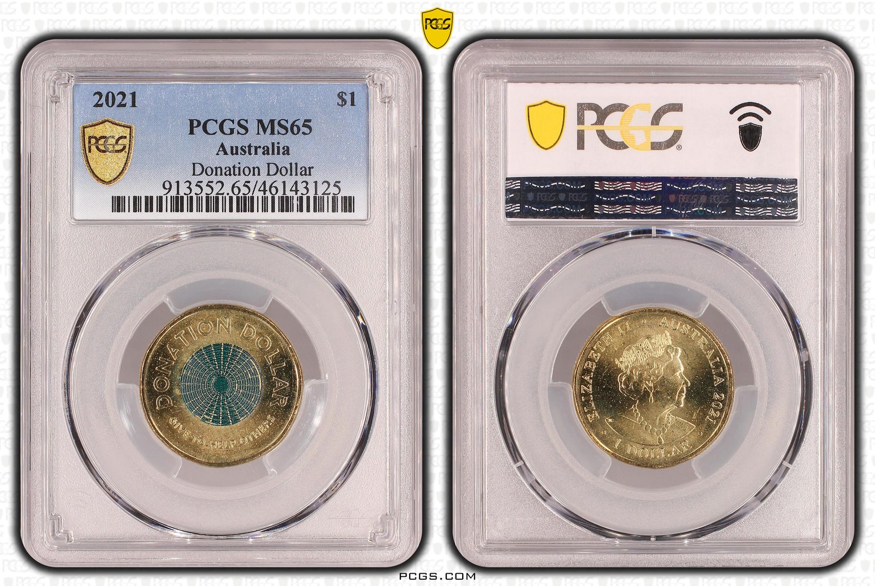 Donation Dollar Colorized, One Dollar, 2021, PCGS MS65