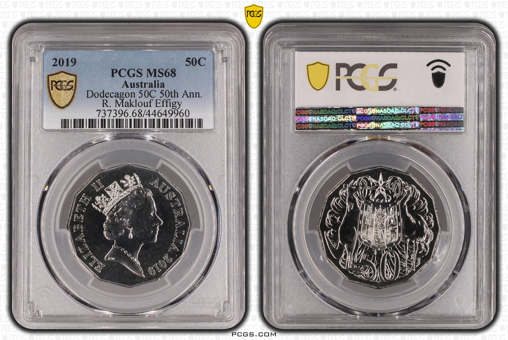 2019 Australia Fifty Cent, 50c Dodecagon 50C 50th Ann. R. Maklouf Effigy PCGS - MS68 -960