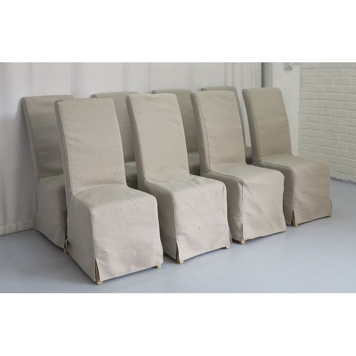 SET OF 8 UPHOLSTERED DINING CHAIRS