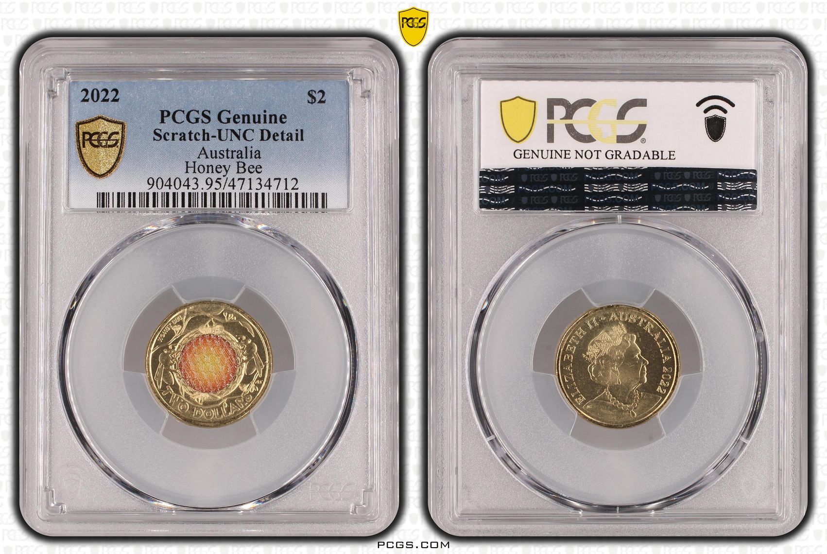 Elizabeth II, Honey Bee, Two Dollar, 2022, PCGS Genuine - UNC Details (95 - Scratch)