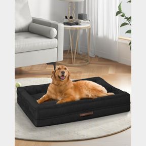 ORTHOPEDIC DOG BED XL, EGG FOAM DOG COUCH WITH REMOVABLE WASHABLE COVER, WATERPROOF PET SOFA BED WITH NON-SLIP BOTTOM AND FOUR-SID