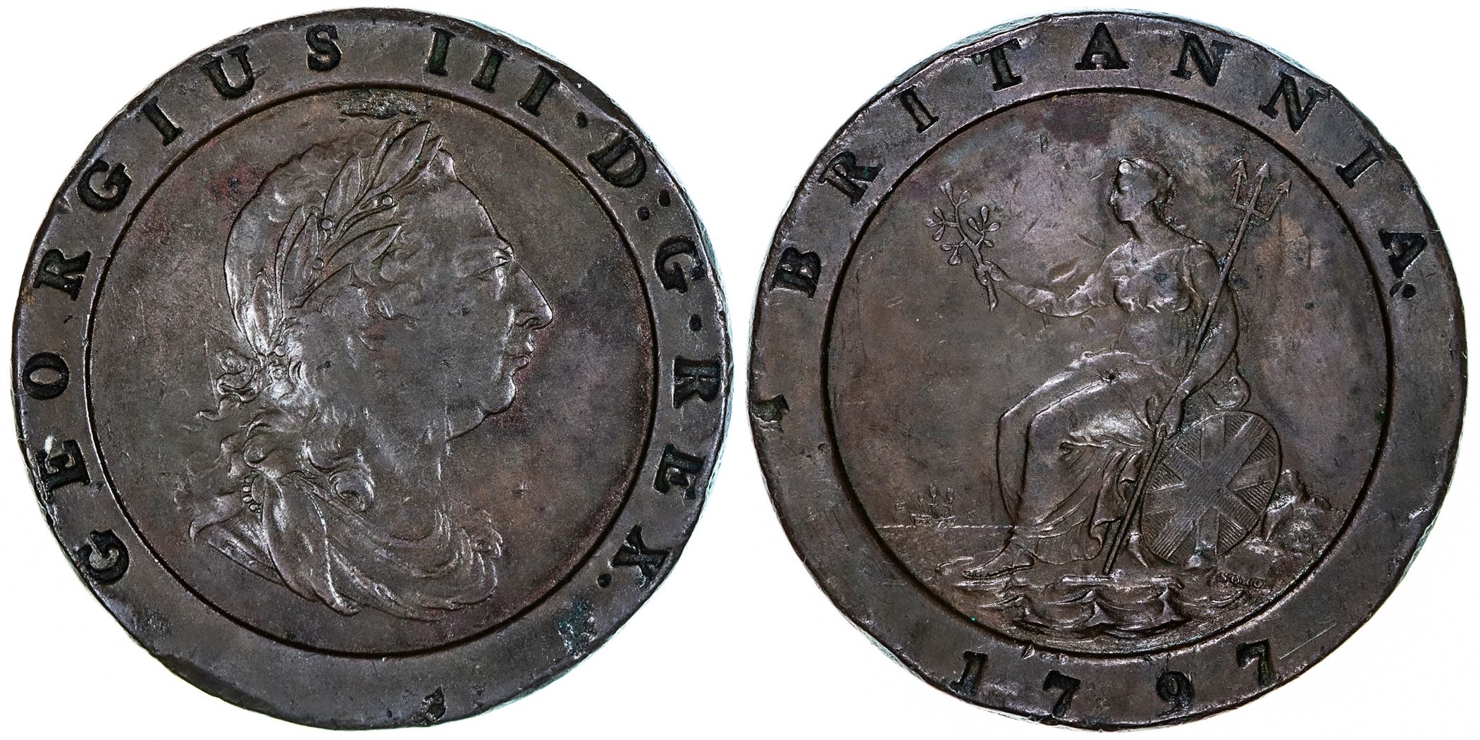 Great Britain, George III, Twopence, 1797, VF