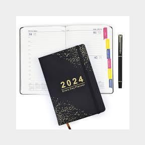 2024 Diary Planner 26 x 20 cm - Black | 51744/1015 Barcode 9902130334967 AS B3 (S2)