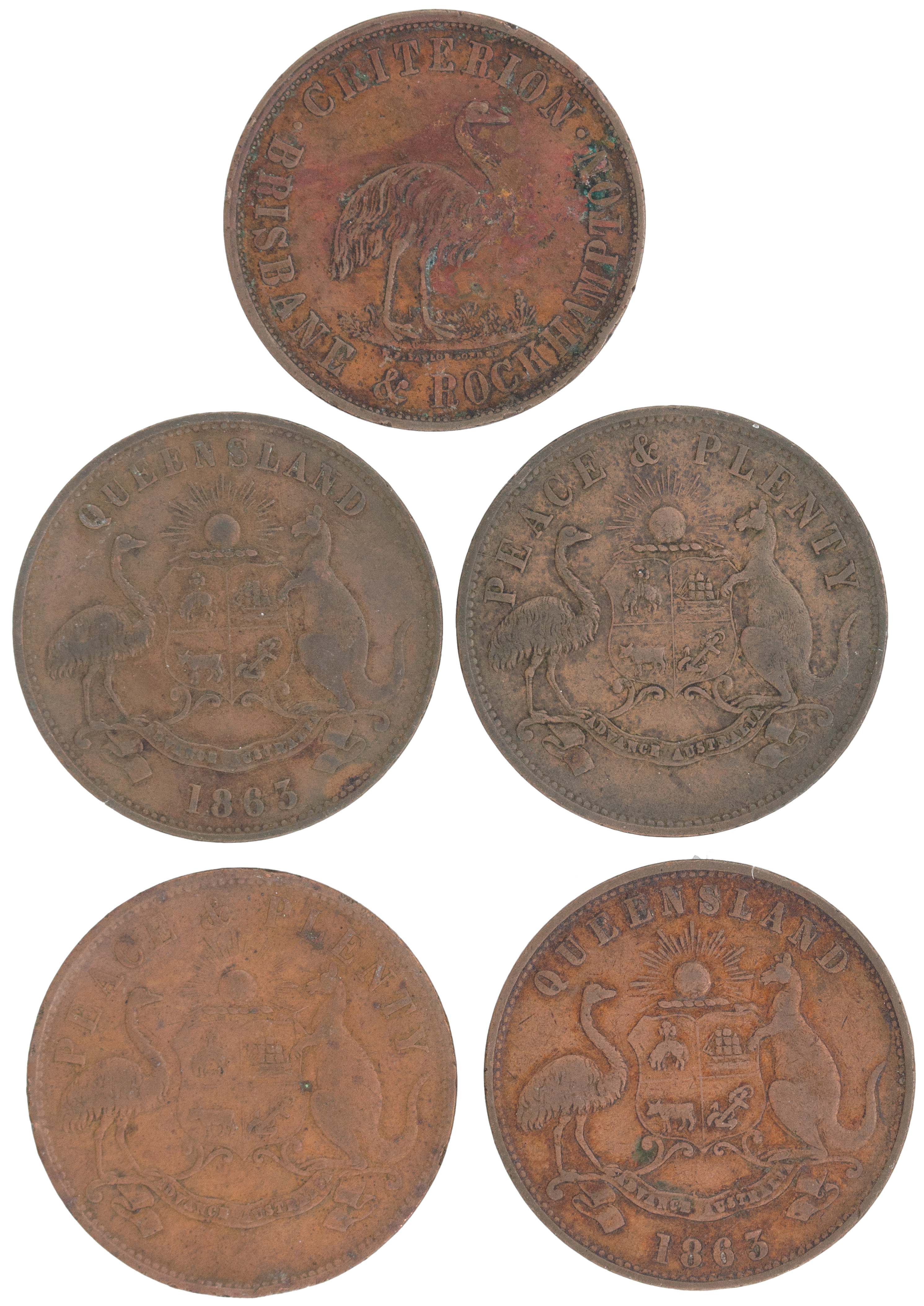 Queensland, Penny, c.1860, F - aVF