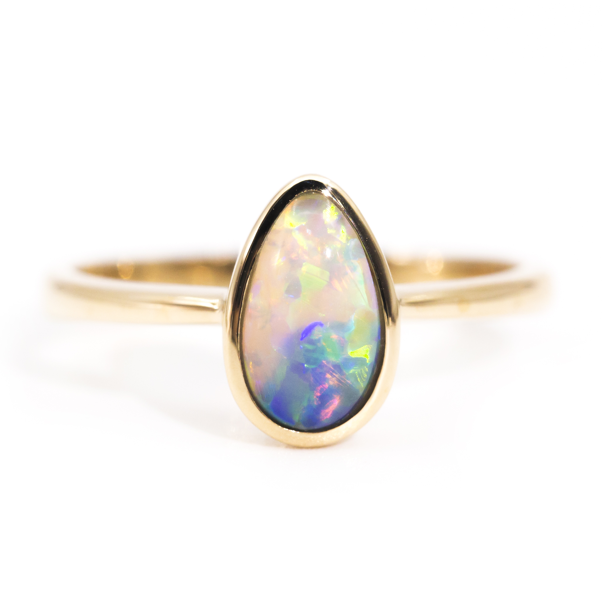 2428 · 1.01 Carat Lightning Ridge Opal 18 Carat Gold Ring