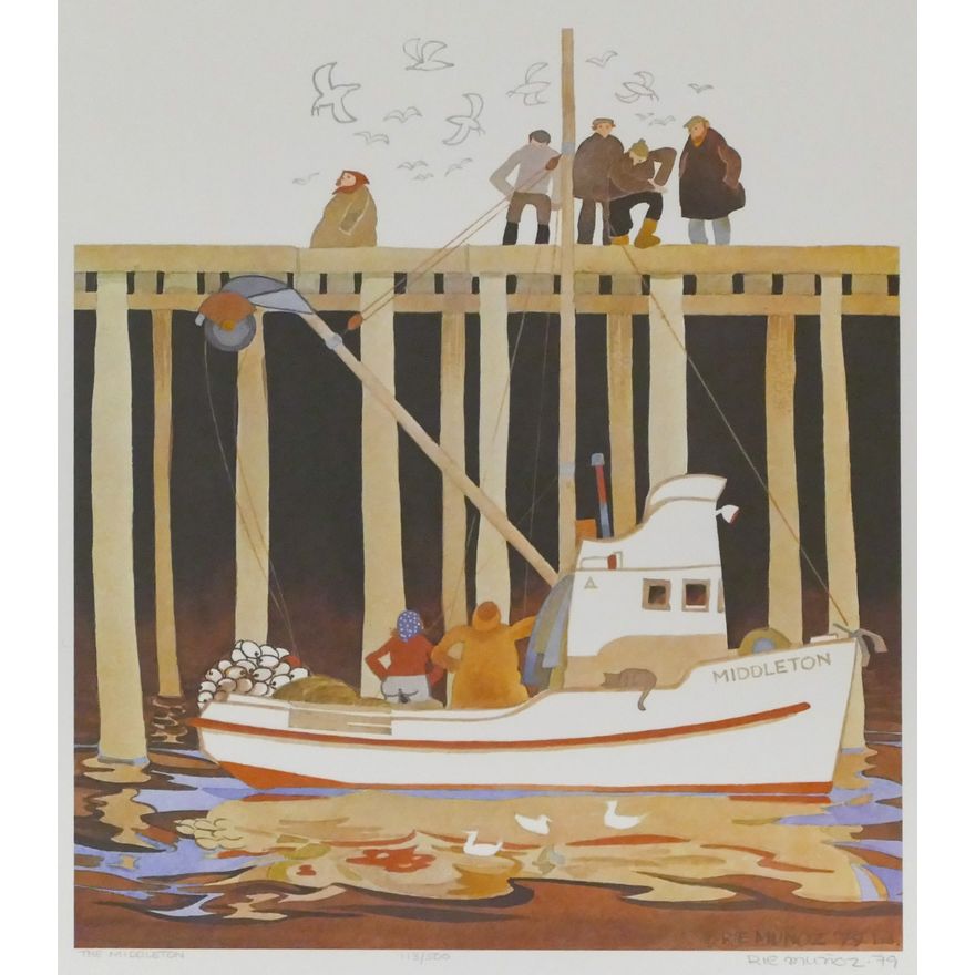 Rie Munoz ''The Middleton'' 1979 Signed Print 15'' x 13.5'' Sheet.