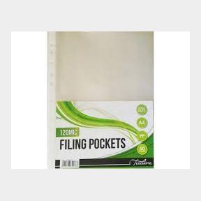 Treeline Filing Pockets 120 Micron A4 Heavy Duty - Pack of 50-50584/597 B4(S7)