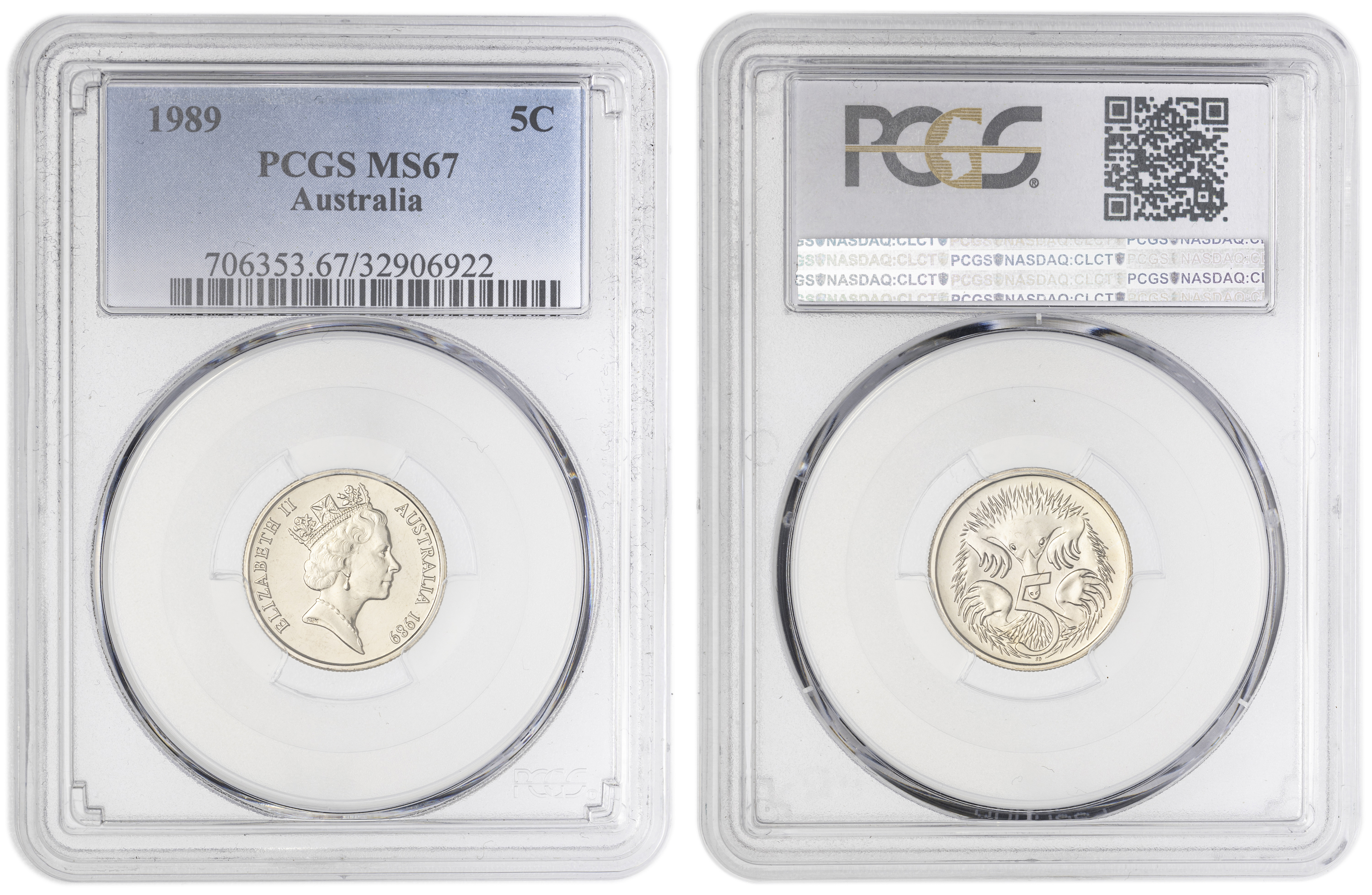 Five Cent, 1989, PCGS MS67