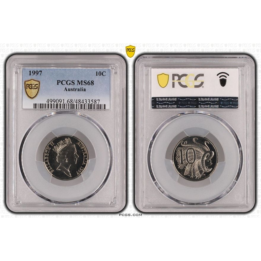 Elizabeth II, Ten Cent, 1997, PCGS MS68