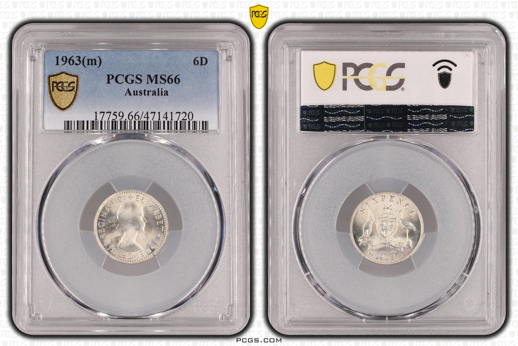 Elizabeth II, Sixpence, 1963(m), PCGS MS66
