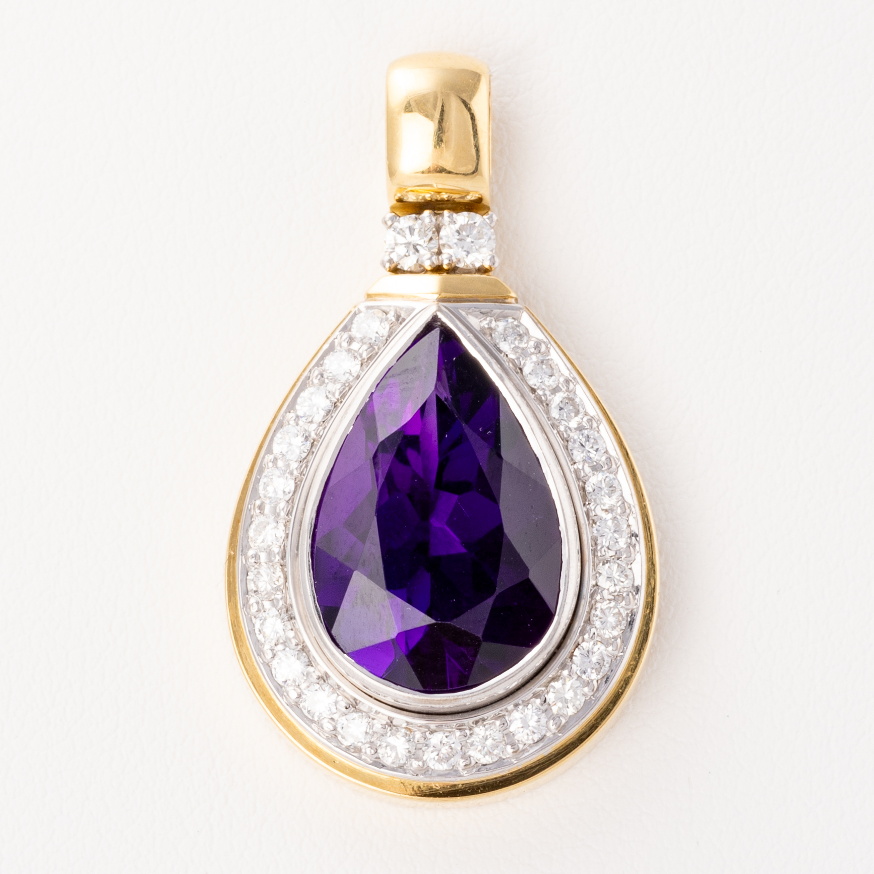 Amethyst Diamond 18ct Gold Pendant