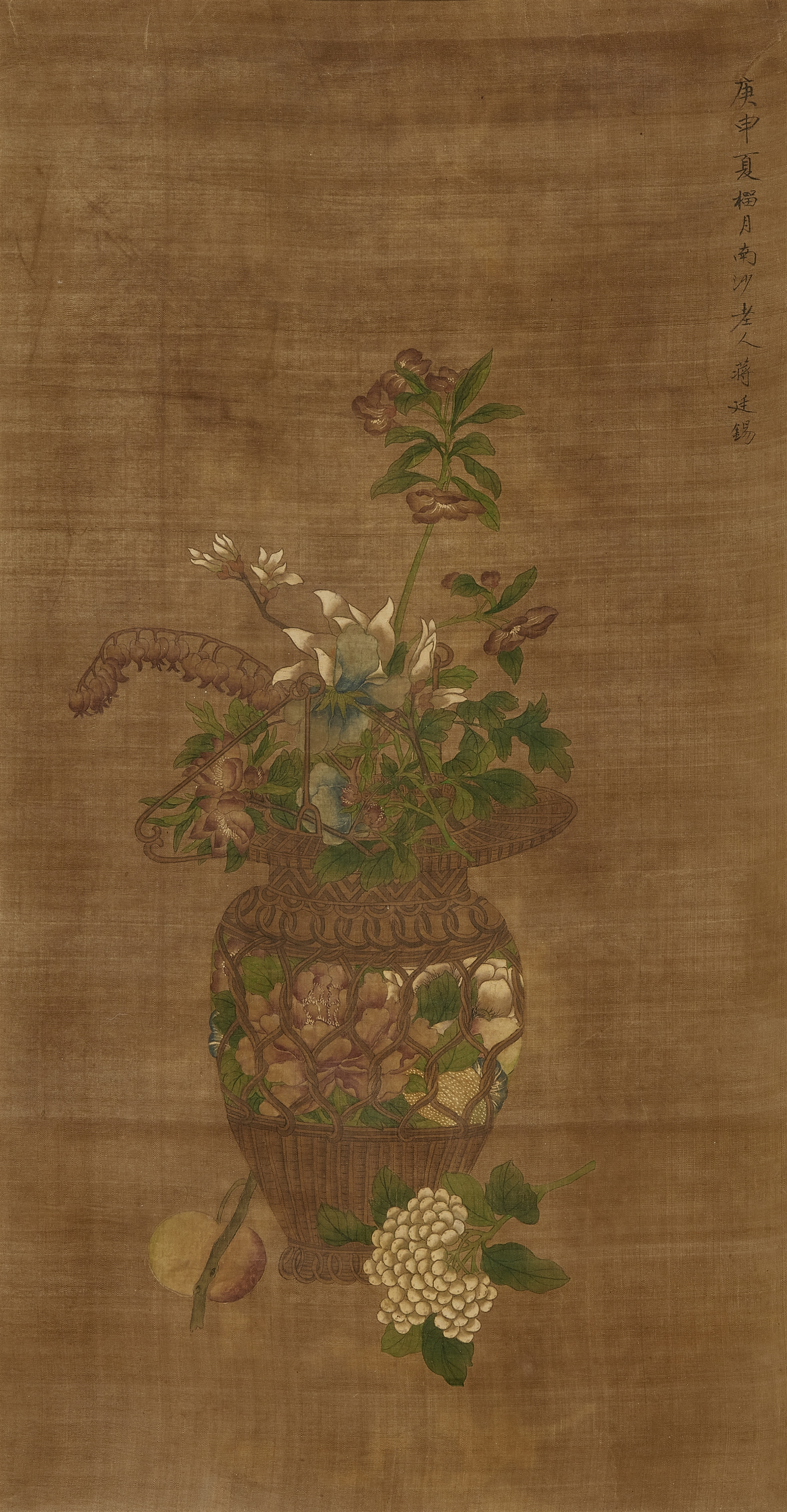 Flowers in a large vase. Late Qing dynasty