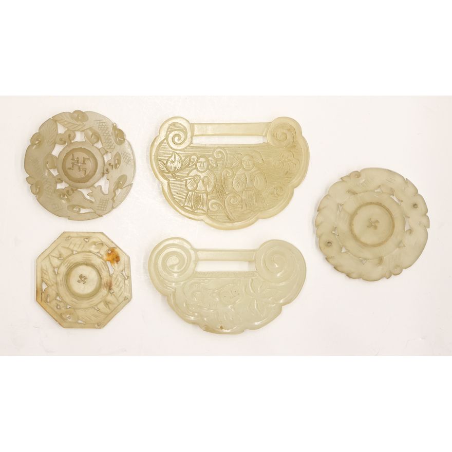 5pc Chinese Prayer Wheel & Lock Pendants