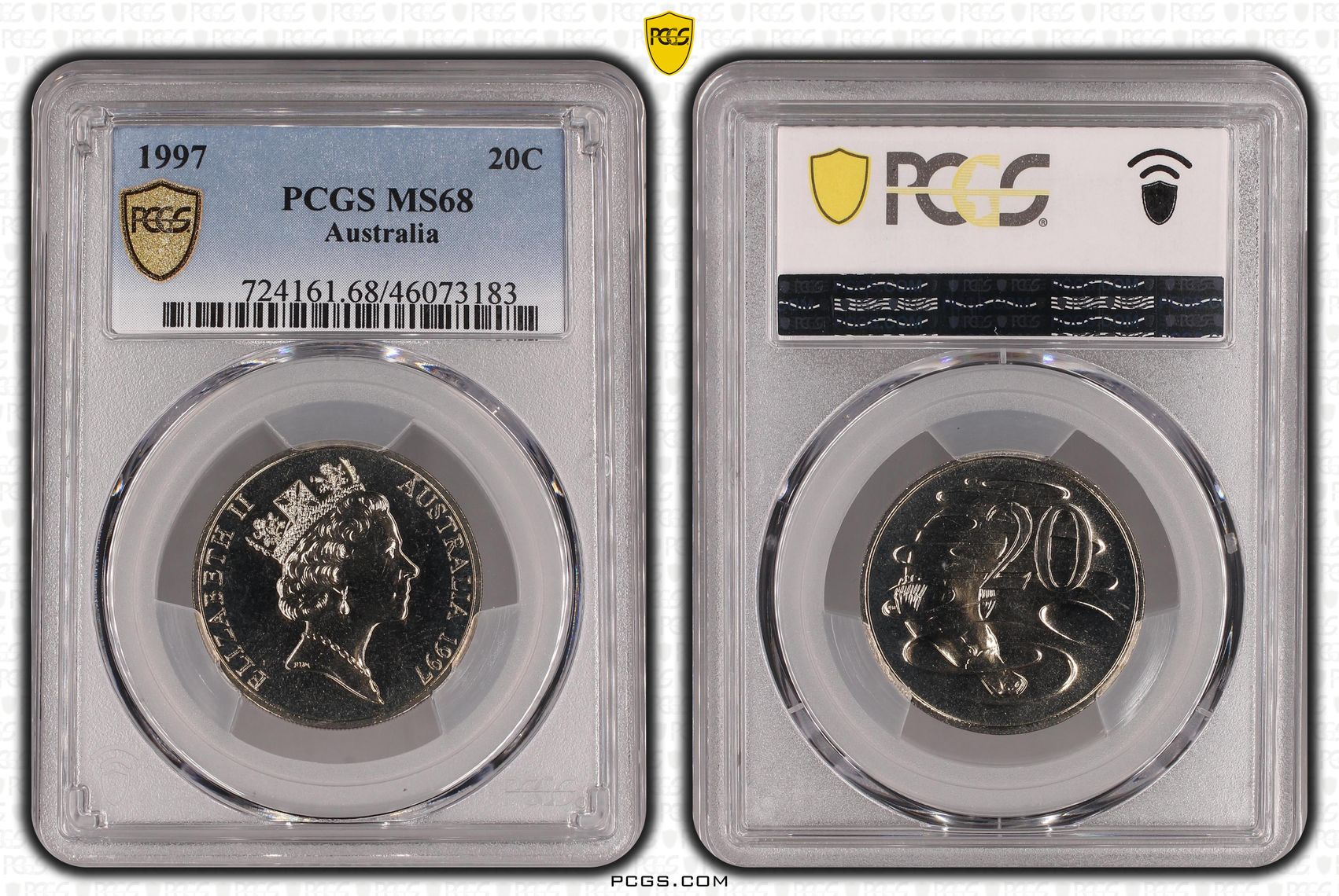 Twenty Cent, 1997, PCGS MS68
