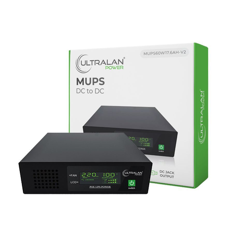 UltraLAN 60W Micro DC UPS with POE output 60W 17.6AH Li Ion Battery