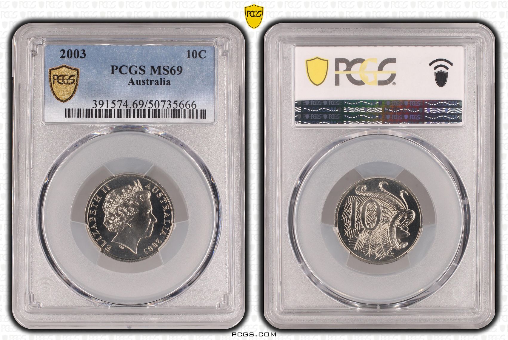 Ten Cent, 2003, PCGS MS69