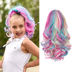 SEIKEA PONYTAIL EXTENSION, 16" LIGHTWEIGHT WAVY CURLY CLIP IN HAIR EXTENSIONS, COLORED FOR KIDS, CRAZY HAIR DAY ACCESSORIES FOR GI