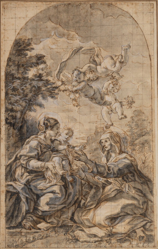 Giovanni Battista Gaulli
(Italian, 1639-1709)
Virgin and Child with St. Anne and Angels